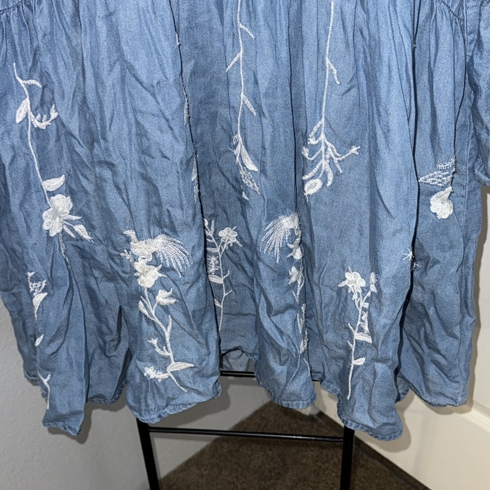 Philosophy Blue Floral Embroidered Women's Dress - Picture 4 of 8